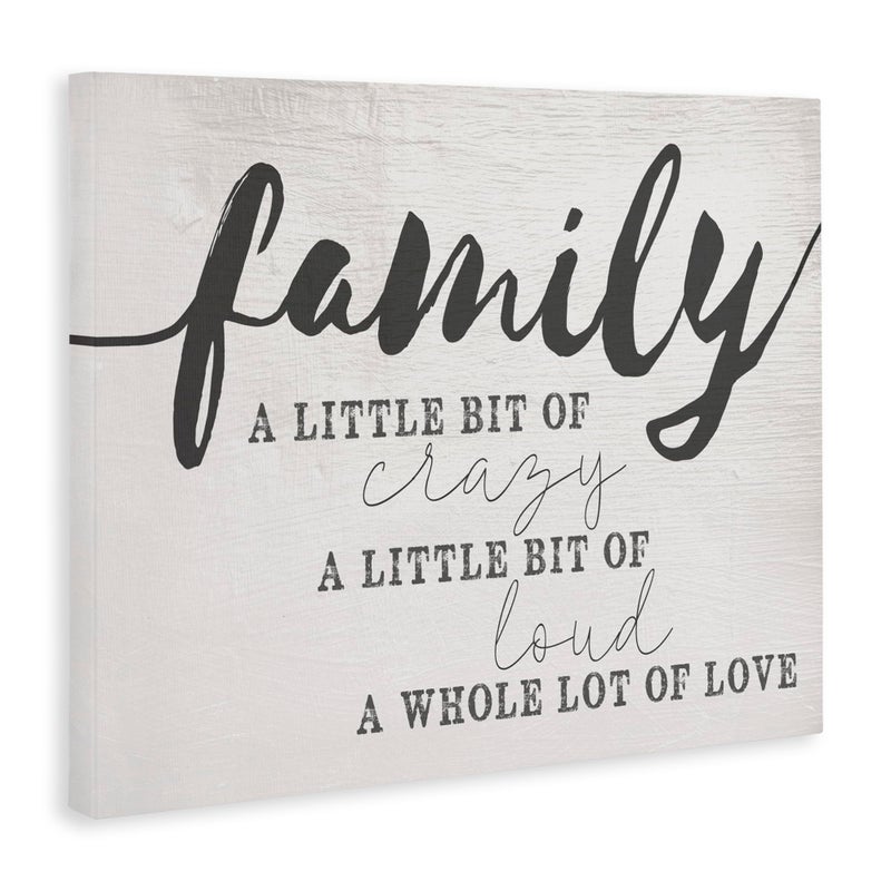 Stupell Industries Family Crazy Loud Love Design, Designed By Daphne Polselli, 30 x 24, Canvas Wall Art - Image 2